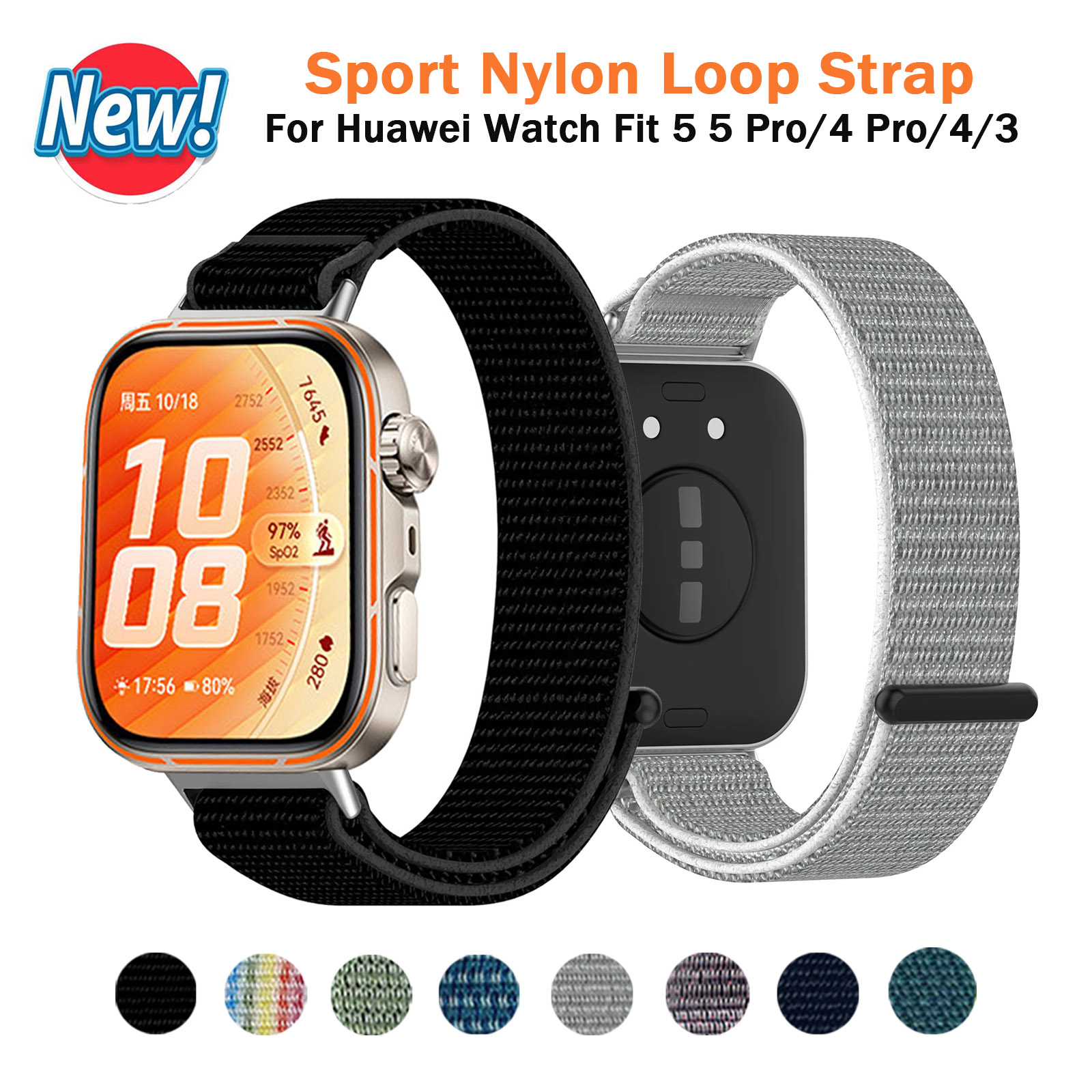 Sport Loop Strap - Smartwatch nylon band voor Huawei Watch