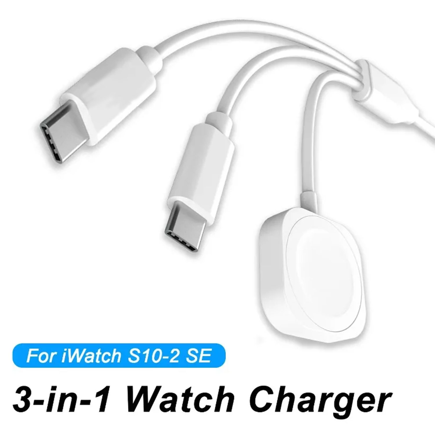 Watch Charger Cable - 3-in-1 Magnetische Horloge-oplader Telefoon Oplaadkabel voor