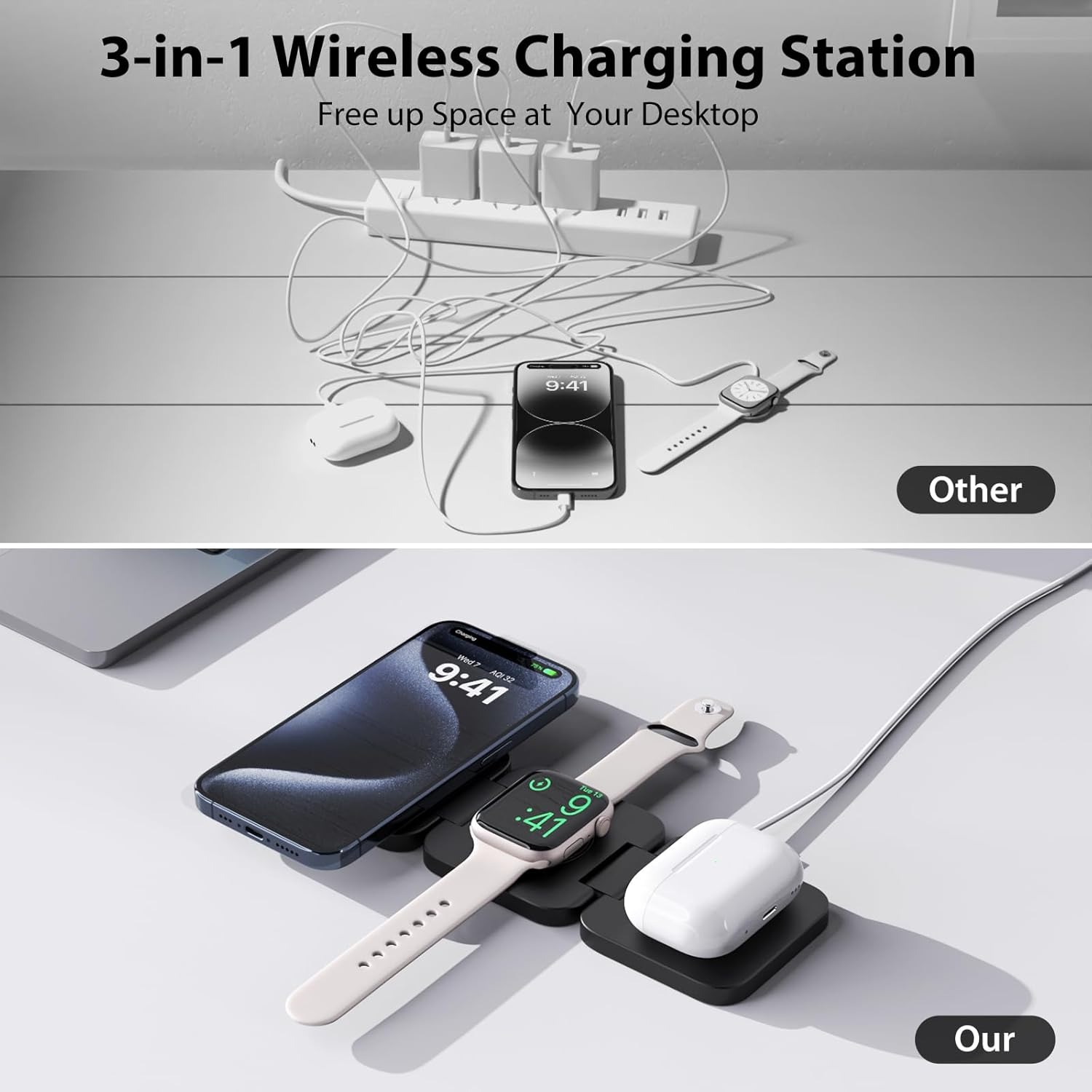 Opvouwbare 3-in-1 snelle draad - Watch Charger Cable recensie en prijs