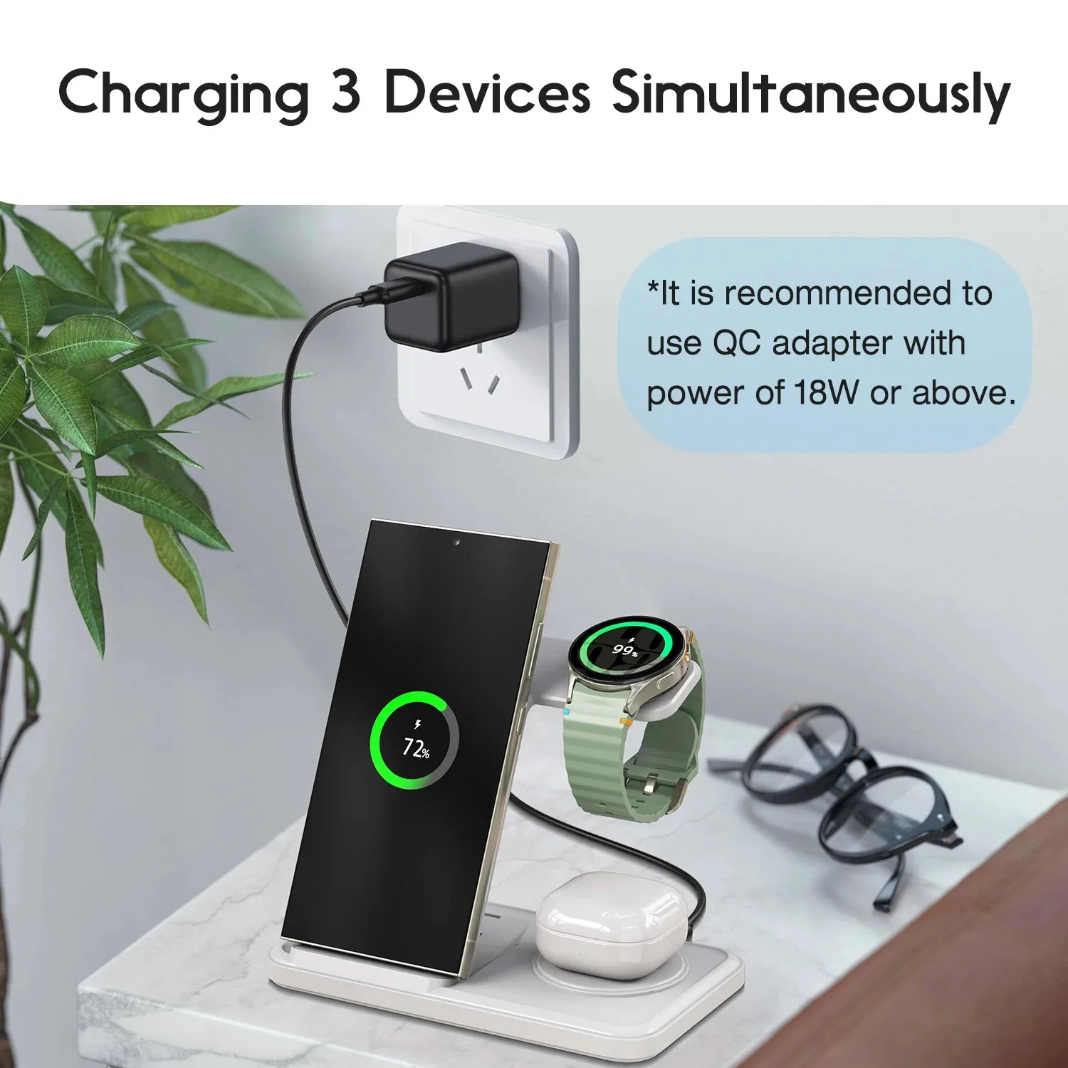 Desktop 3-in-1 draadloos laads - Watch Charger Cable recensie en prijs