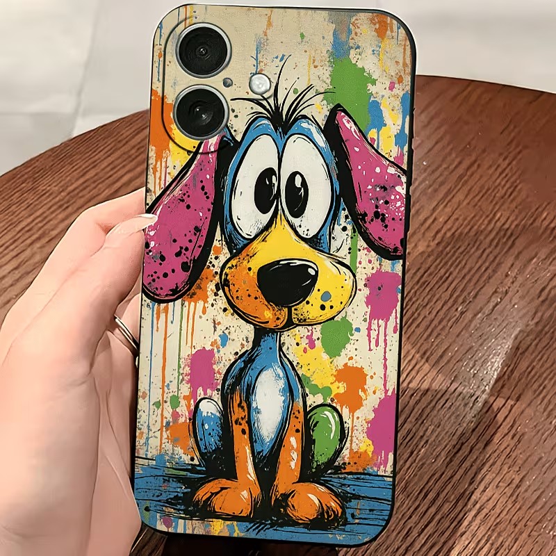 Graffiti gekleurde puppy TPU t - Apple Iphone 15 Pro Max recensie en prijs