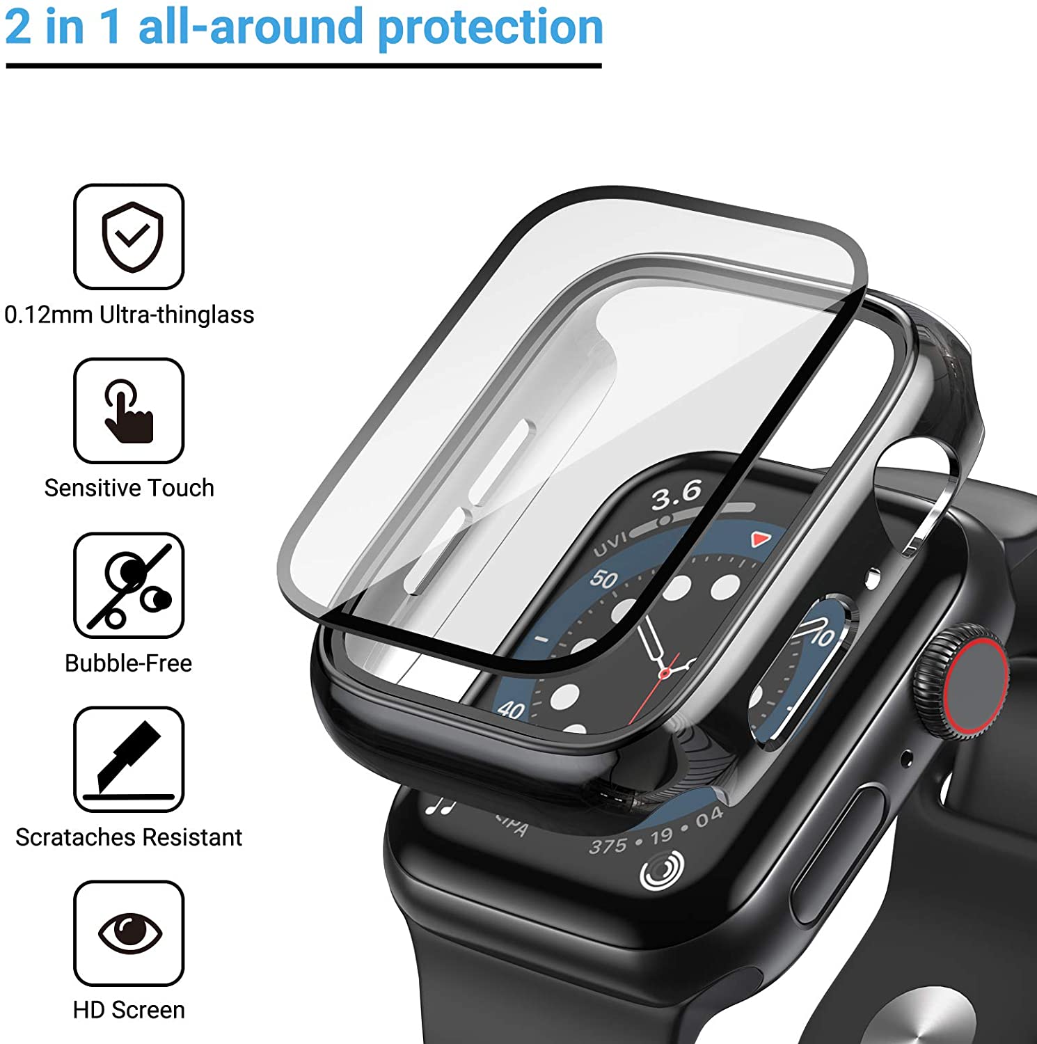 Glas + cover voor Apple Watch  - Smartwatch Band Accessories recensie en prijs