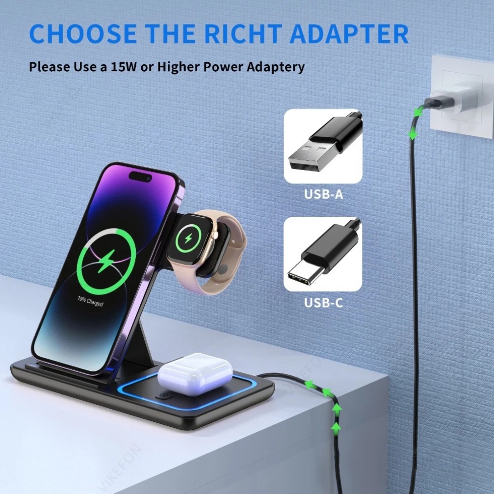 Opvouwbaar 3-in-1 draadloos op - Watch Charger Cable recensie en prijs